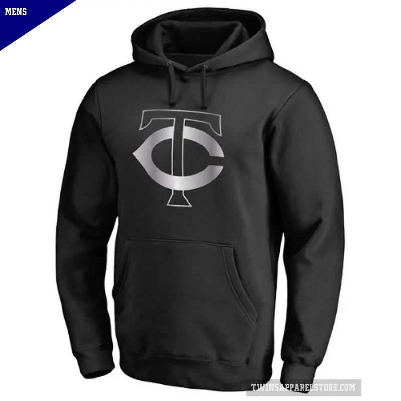 Men's Minnesota Twins Black Platinum Collection Pullover Hoodie -