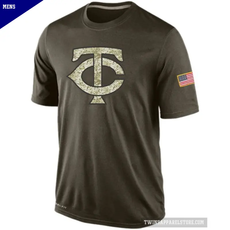 Men's Minnesota Twins Olive Dri-Fit Salute To Service KO Performance T-Shirt