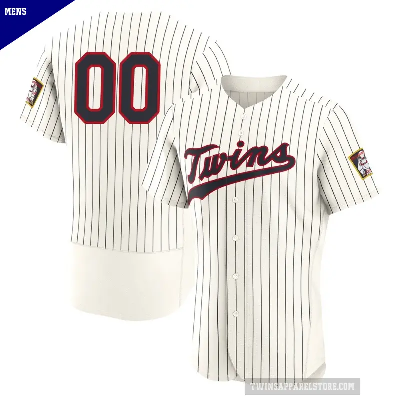 Men's No.00 Custom Minnesota Twins Cream Authentic 2026 Field Of Dreams Jersey