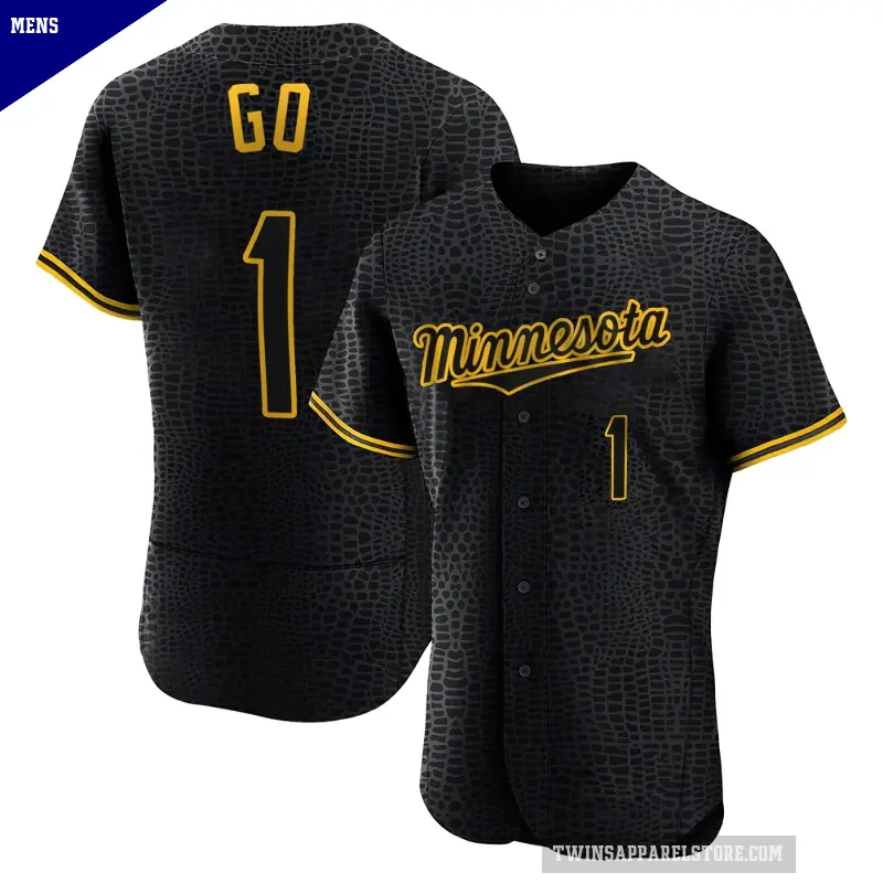 Men's No.1 Woo-Suk Go Minnesota Twins Black Authentic Snake Skin City Jersey
