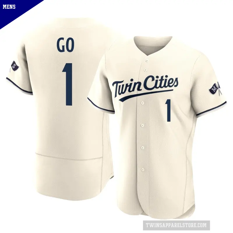 Men's No.1 Woo-Suk Go Minnesota Twins Cream Authentic Alternate 2023 Jersey