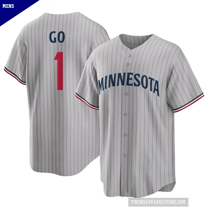 Men's No.1 Woo-Suk Go Minnesota Twins Gray Replica Road Jersey