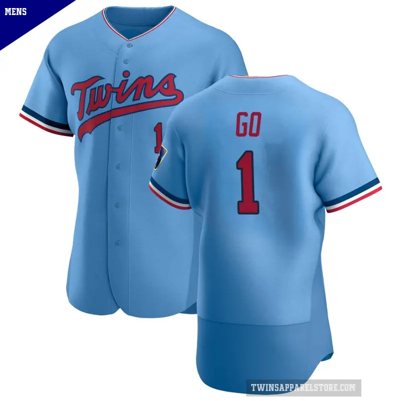 Men's No.1 Woo-Suk Go Minnesota Twins Light Blue Authentic Alternate Jersey