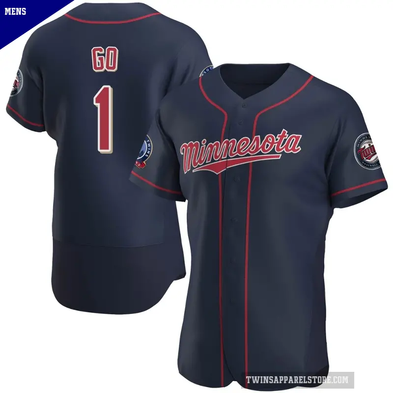 Men's No.1 Woo-Suk Go Minnesota Twins Navy Authentic Alternate 60th Season Jersey