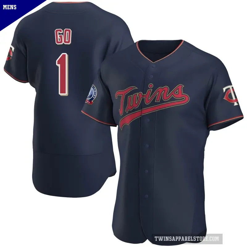 Men's No.1 Woo-Suk Go Minnesota Twins Navy Authentic Alternate 60th Season Team Jersey