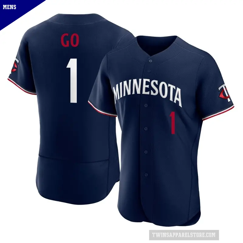 Men's No.1 Woo-Suk Go Minnesota Twins Navy Authentic Alternate Jersey