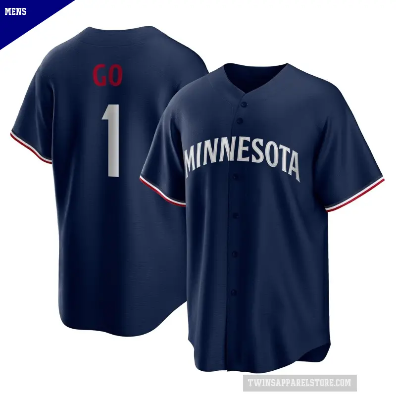 Men's No.1 Woo-Suk Go Minnesota Twins Navy Replica Alternate Jersey
