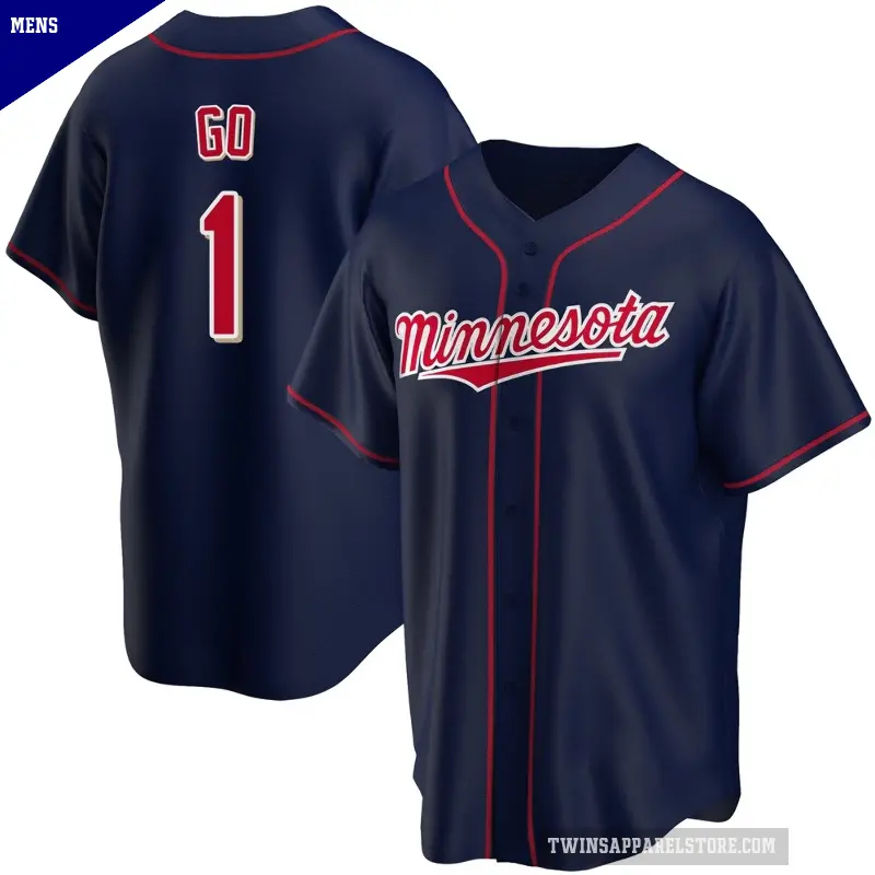 Men's No.1 Woo-Suk Go Minnesota Twins Navy Replica Alternate Team Jersey