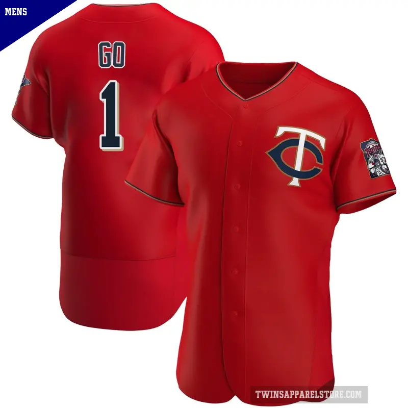 Men's No.1 Woo-Suk Go Minnesota Twins Red Authentic Alternate Jersey