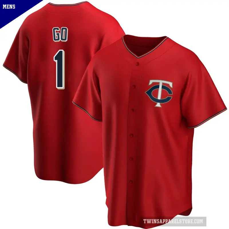 Men's No.1 Woo-Suk Go Minnesota Twins Red Replica Alternate Jersey
