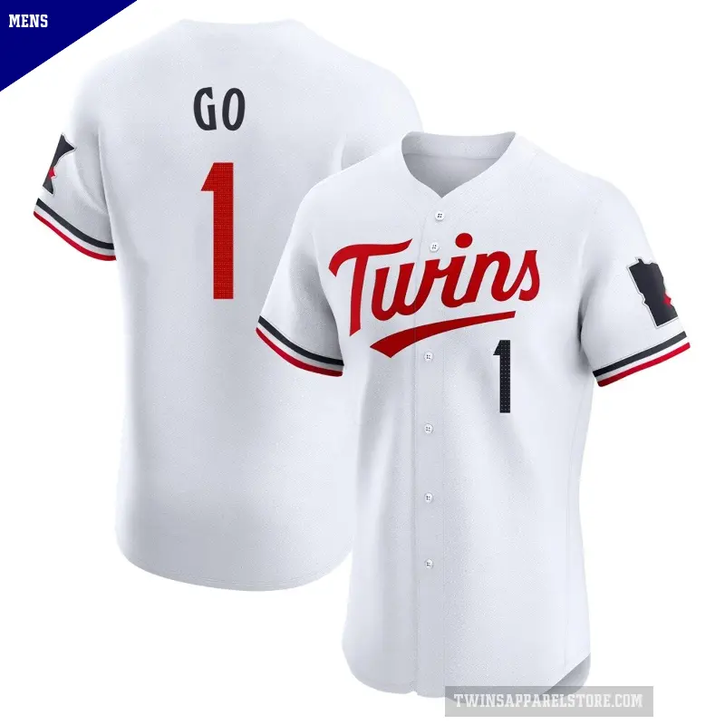 Men's No.1 Woo-Suk Go Minnesota Twins White Elite Home Jersey