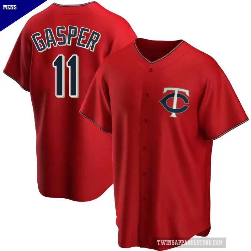 Men's No.11 Mickey Gasper Minnesota Twins Red Replica Alternate Jersey