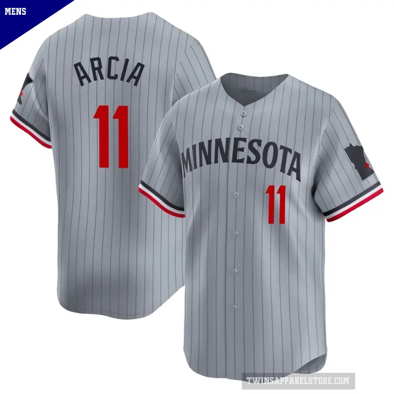 Men's No.11 Orlando Arcia Minnesota Twins Gray Limited Road Jersey