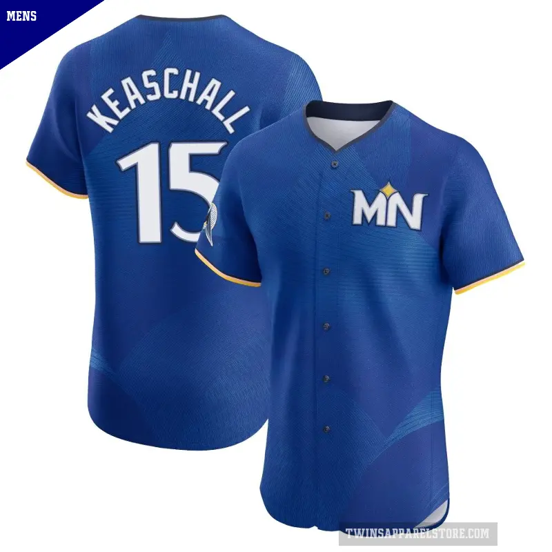 Men's No.15 Luke Keaschall Minnesota Twins Royal Elite 2024 City Connect Jersey
