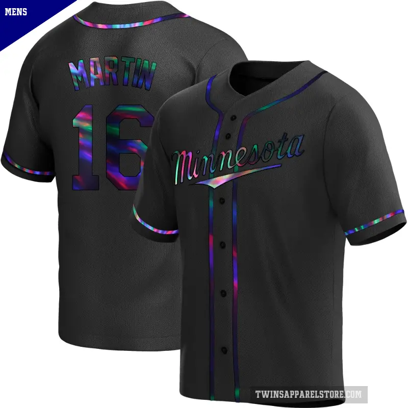 Men's No.16 Austin Martin Minnesota Twins Black Replica Holographic Alternate Jersey