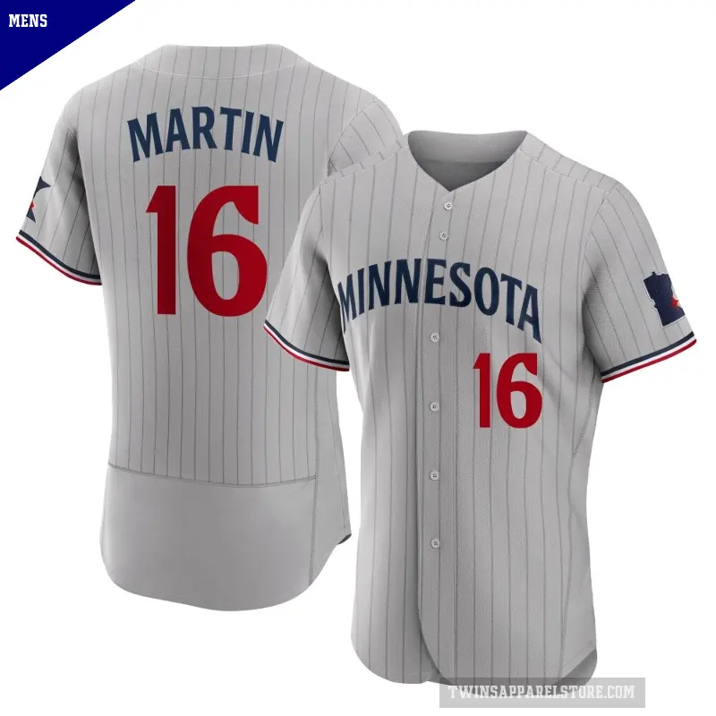 Men's No.16 Austin Martin Minnesota Twins Gray Authentic Road Jersey