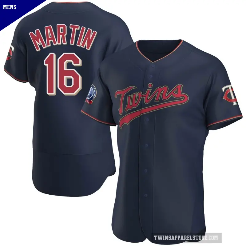Men's No.16 Austin Martin Minnesota Twins Navy Authentic Alternate 60th Season Team Jersey
