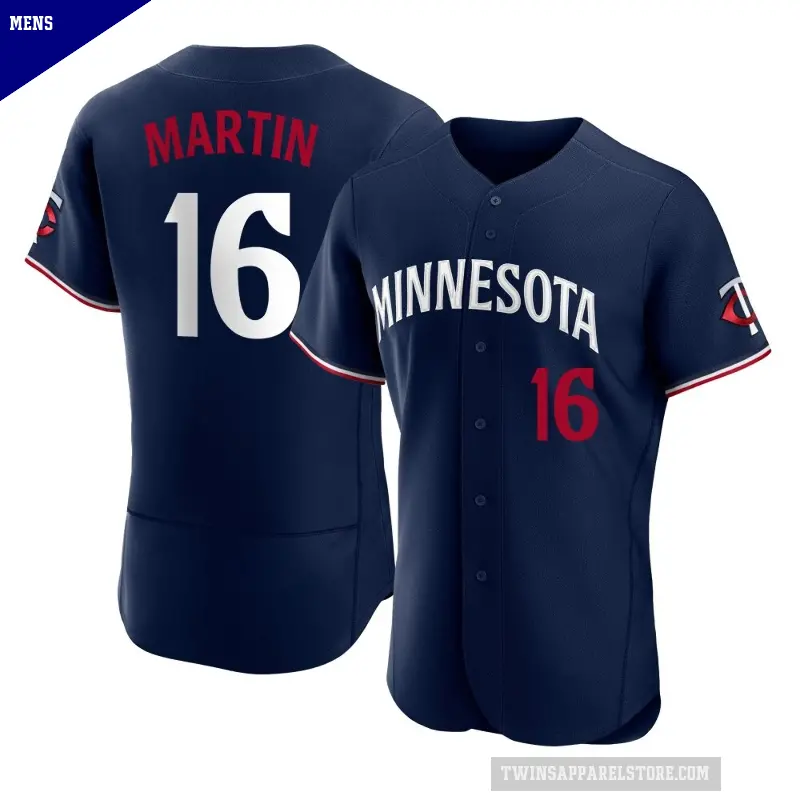 Men's No.16 Austin Martin Minnesota Twins Navy Authentic Alternate Jersey