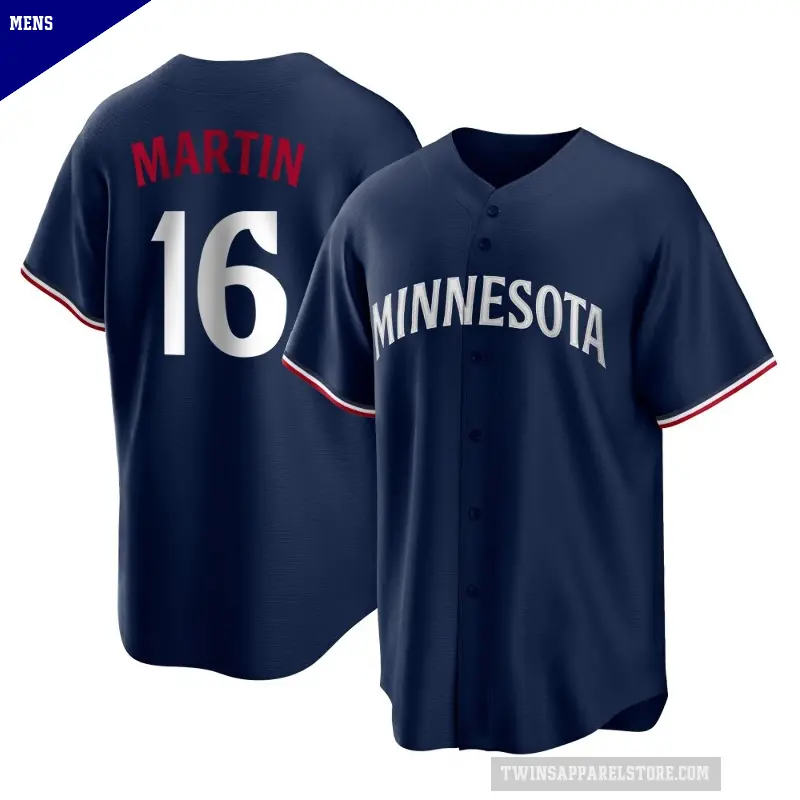 Men's No.16 Austin Martin Minnesota Twins Navy Replica Alternate Jersey
