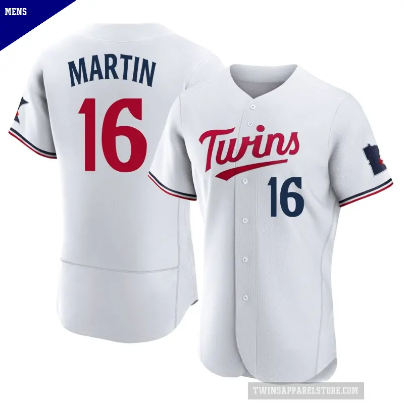 Men's No.16 Austin Martin Minnesota Twins White Authentic Home Jersey