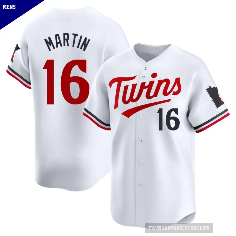 Men's No.16 Austin Martin Minnesota Twins White Limited Home Jersey