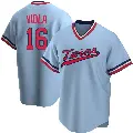 Men's No.16 Frank Viola Minnesota Twins Light Blue Replica Road Cooperstown Collection Jersey