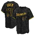 Men's No.17 Bailey Ober Minnesota Twins Black Replica Snake Skin City Jersey