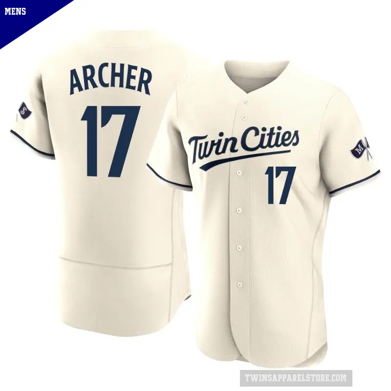 Men's No.17 Chris Archer Minnesota Twins Cream Authentic Alternate 2023 Jersey