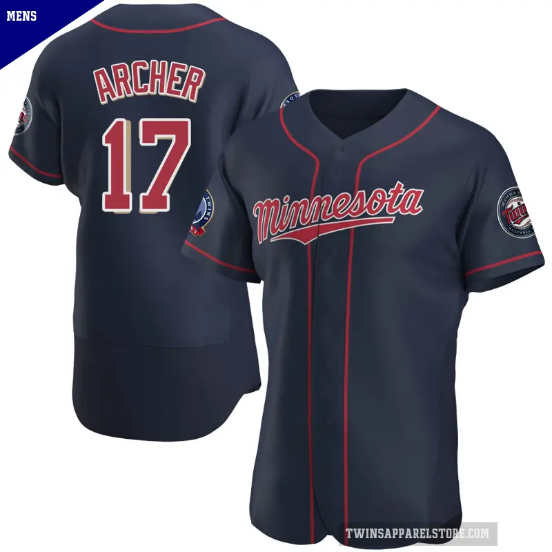 Men's No.17 Chris Archer Minnesota Twins Navy Authentic Alternate 60th Season Jersey