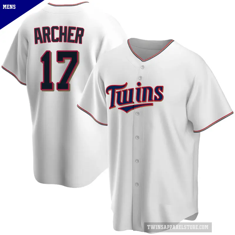 Men's No.17 Chris Archer Minnesota Twins White Replica Home Jersey