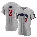 Men's No.2 Brooks Lee Minnesota Twins Gray Authentic Road Jersey