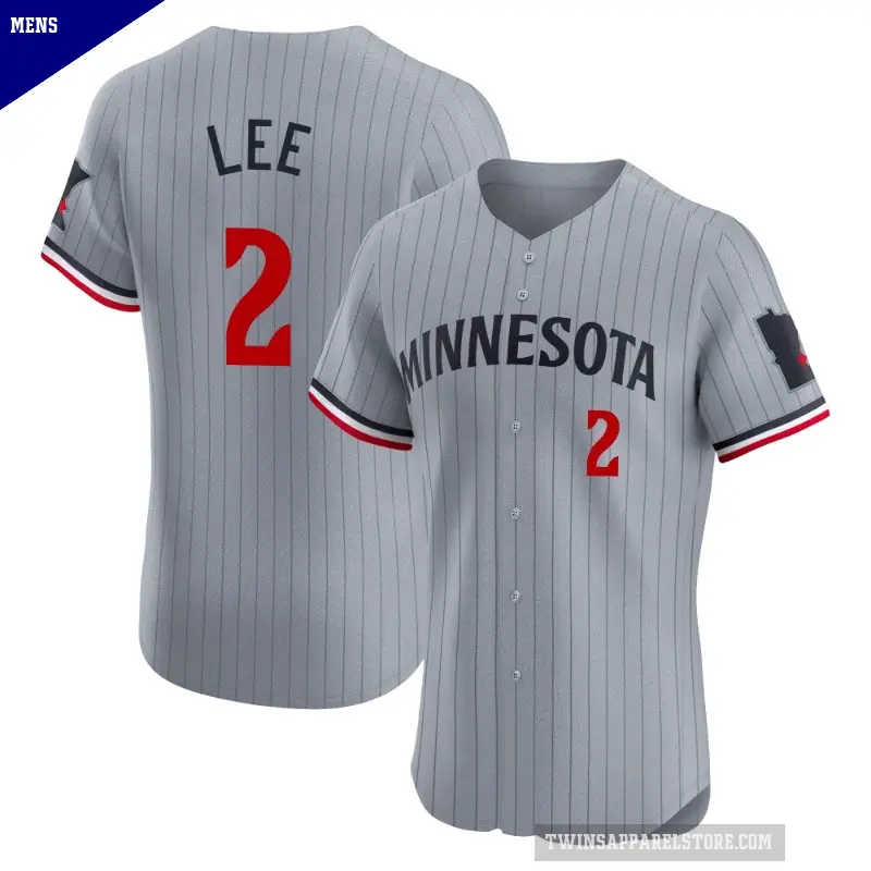 Men's No.2 Brooks Lee Minnesota Twins Gray Elite Road Jersey