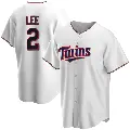 Men's No.2 Brooks Lee Minnesota Twins White Replica Home Jersey
