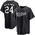 Men's No.24 Simeon Woods Richardson Minnesota Twins Black/White Replica Jersey