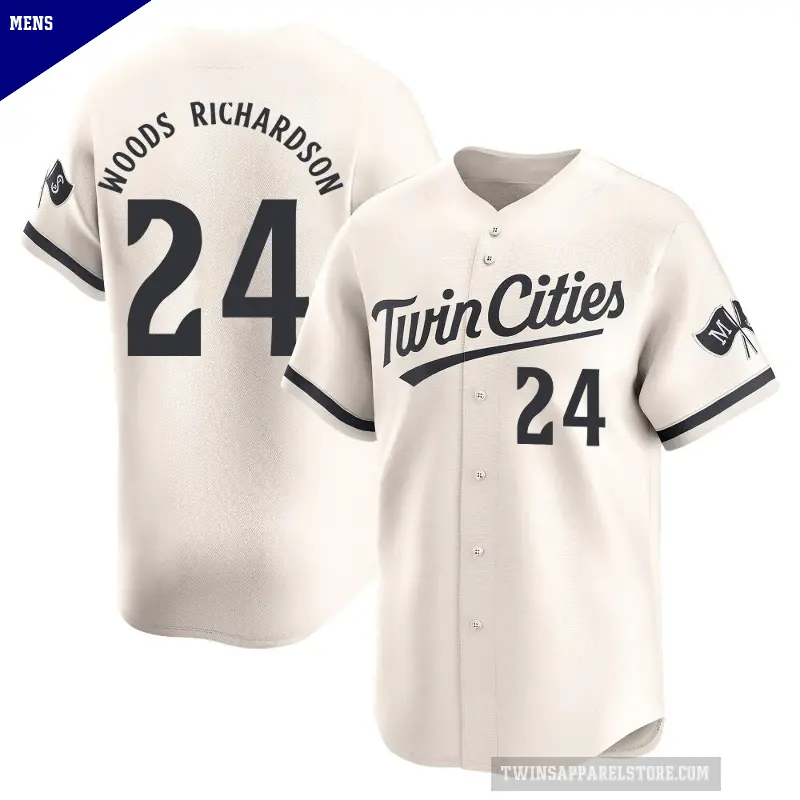 Men's No.24 Simeon Woods Richardson Minnesota Twins Cream Limited Alternate Jersey