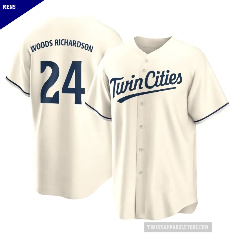Men's No.24 Simeon Woods Richardson Minnesota Twins Cream Replica Alternate Jersey