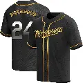 Men's No.24 Simeon Woods Richardson Minnesota Twins Gold Replica Black en Alternate Jersey