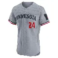 Men's No.24 Simeon Woods Richardson Minnesota Twins Gray Elite Road Jersey