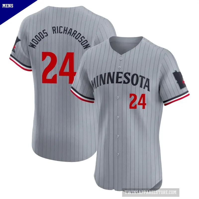 Men's No.24 Simeon Woods Richardson Minnesota Twins Gray Elite Road Jersey