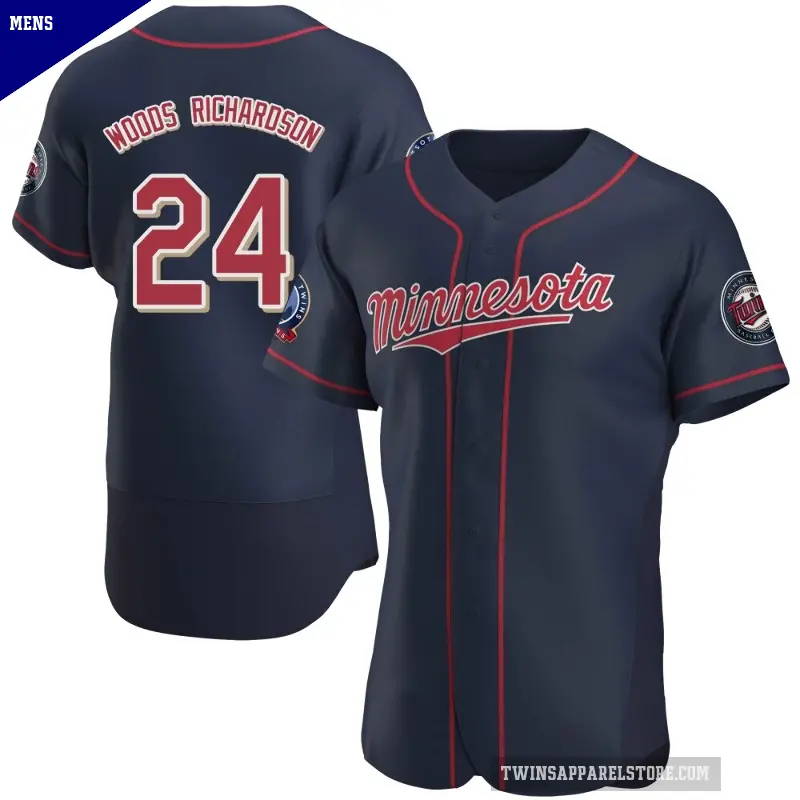 Men's No.24 Simeon Woods Richardson Minnesota Twins Navy Authentic Alternate 60th Season Jersey