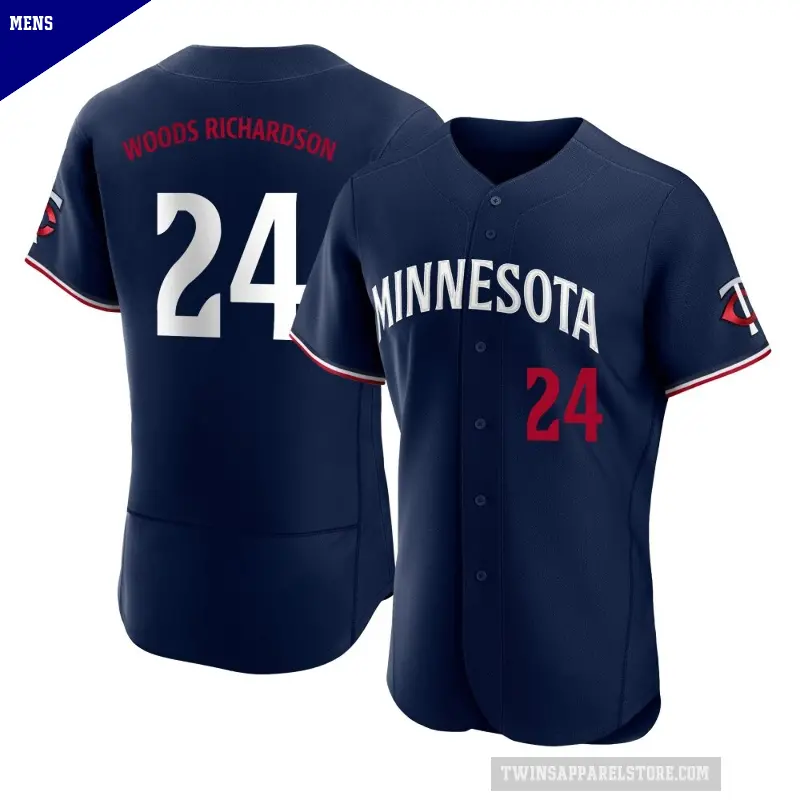 Men's No.24 Simeon Woods Richardson Minnesota Twins Navy Authentic Alternate Jersey