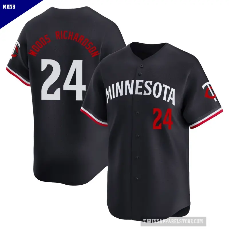 Men's No.24 Simeon Woods Richardson Minnesota Twins Navy Limited Alternate Jersey