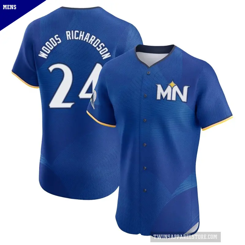 Men's No.24 Simeon Woods Richardson Minnesota Twins Royal Elite 2024 City Connect Jersey