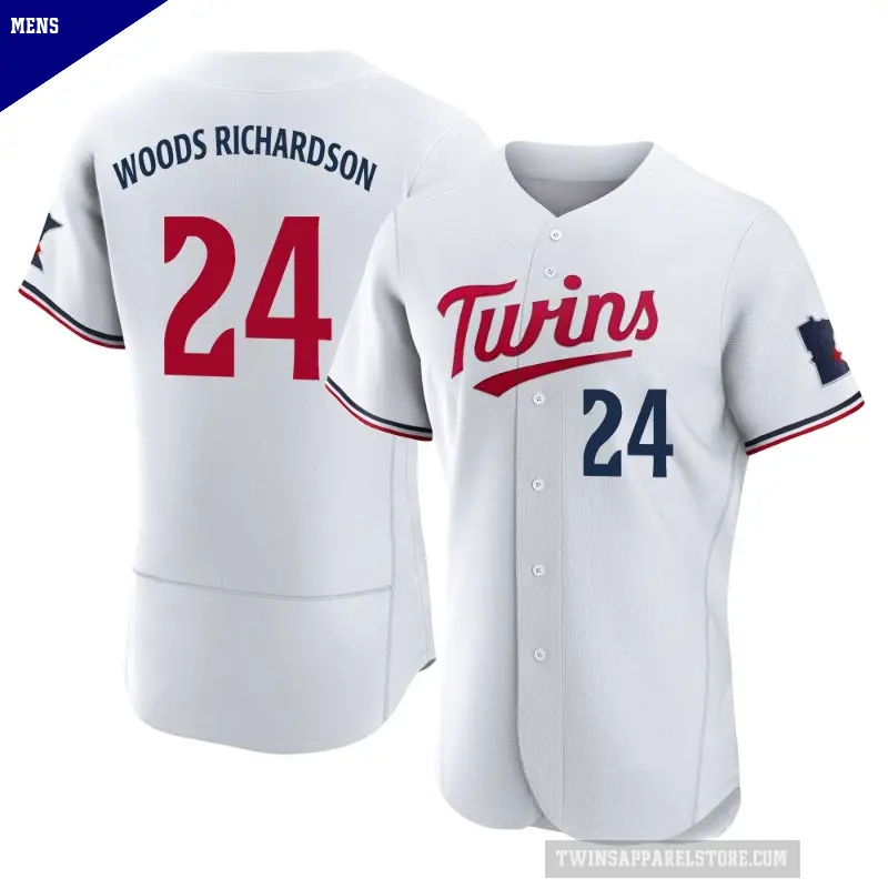 Men's No.24 Simeon Woods Richardson Minnesota Twins White Authentic Home Jersey