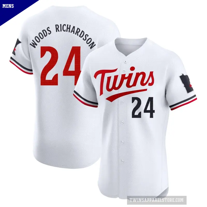 Men's No.24 Simeon Woods Richardson Minnesota Twins White Elite Home Jersey
