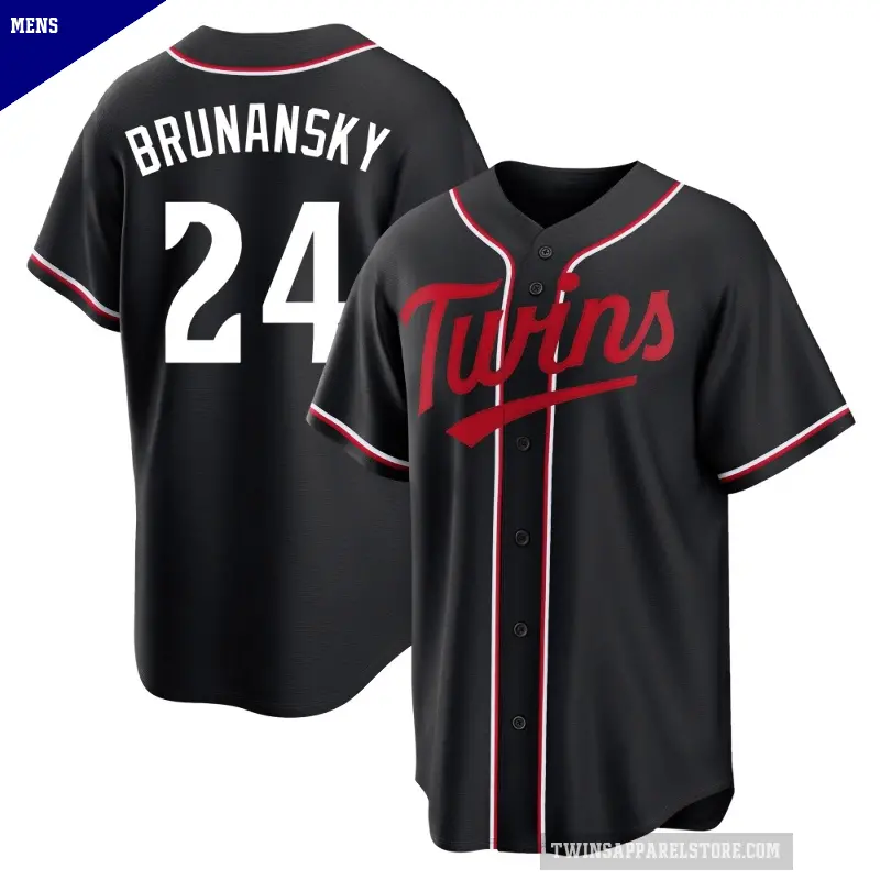 Men's No.24 Tom Brunansky Minnesota Twins Black Replica Fashion Out Jersey