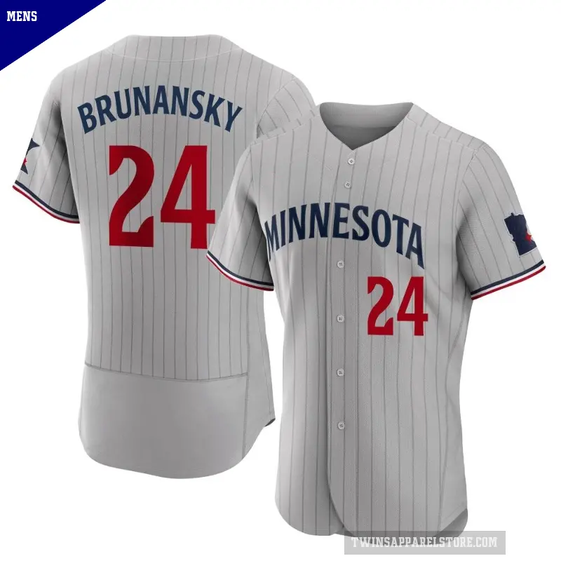 Men's No.24 Tom Brunansky Minnesota Twins Gray Authentic Road Jersey