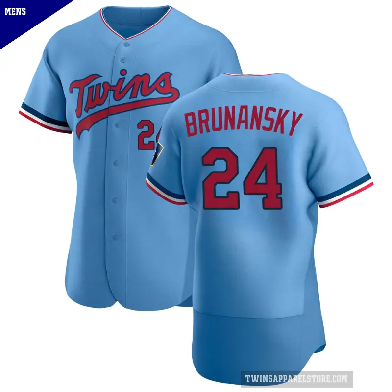 Men's No.24 Tom Brunansky Minnesota Twins Light Blue Authentic Alternate Jersey