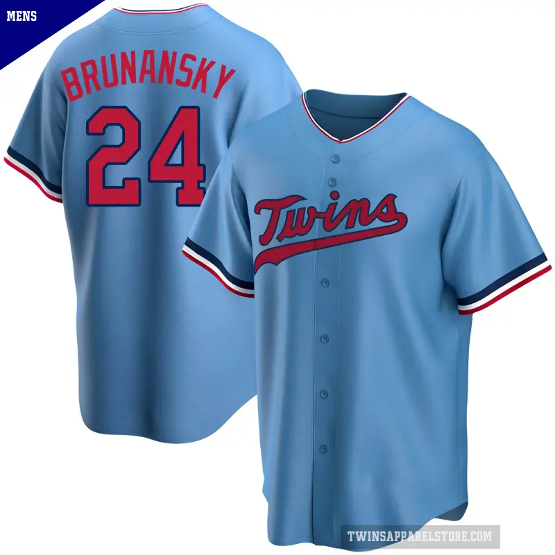 Men's No.24 Tom Brunansky Minnesota Twins Light Blue Replica Alternate Jersey