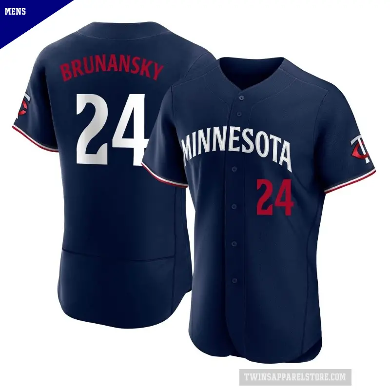 Men's No.24 Tom Brunansky Minnesota Twins Navy Authentic Alternate Jersey